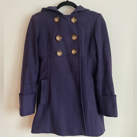 Michael by Michael Kors Hooded Wool Peacoat Double Breasted Plum Purple 4 - Picture 4 of 16